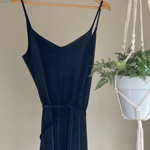 Black velvet wrap dress